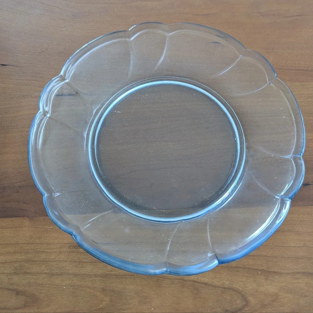 VINTAGE Noritake Blue Glass Plate 8.5